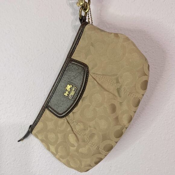 Coach Women Brown Logo Wristlet - Picture 2 of 11